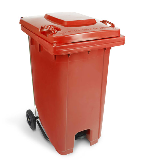 Contenedor de basura con pedal central 240 litros.