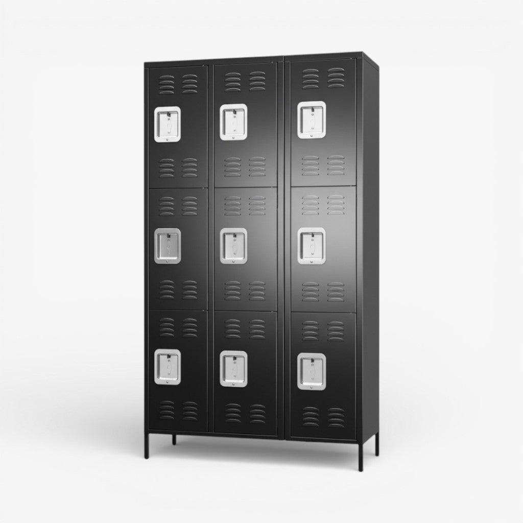 Casillero locker black 3 cuerpos 9 puertas.