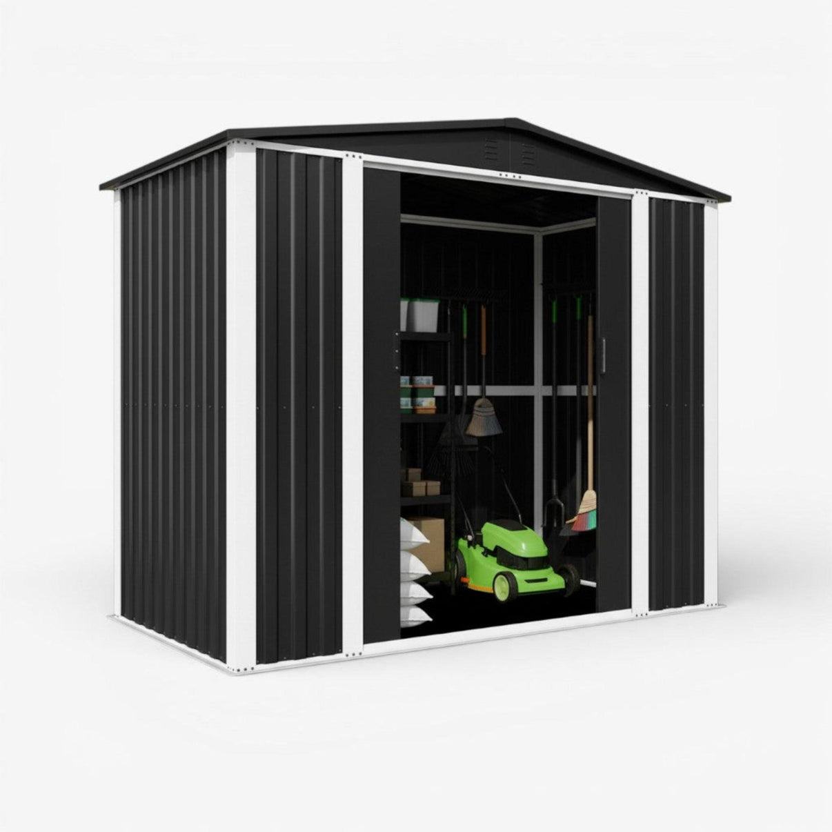 Bodega exterior doble techo 240x180 4.32 M2 - black.