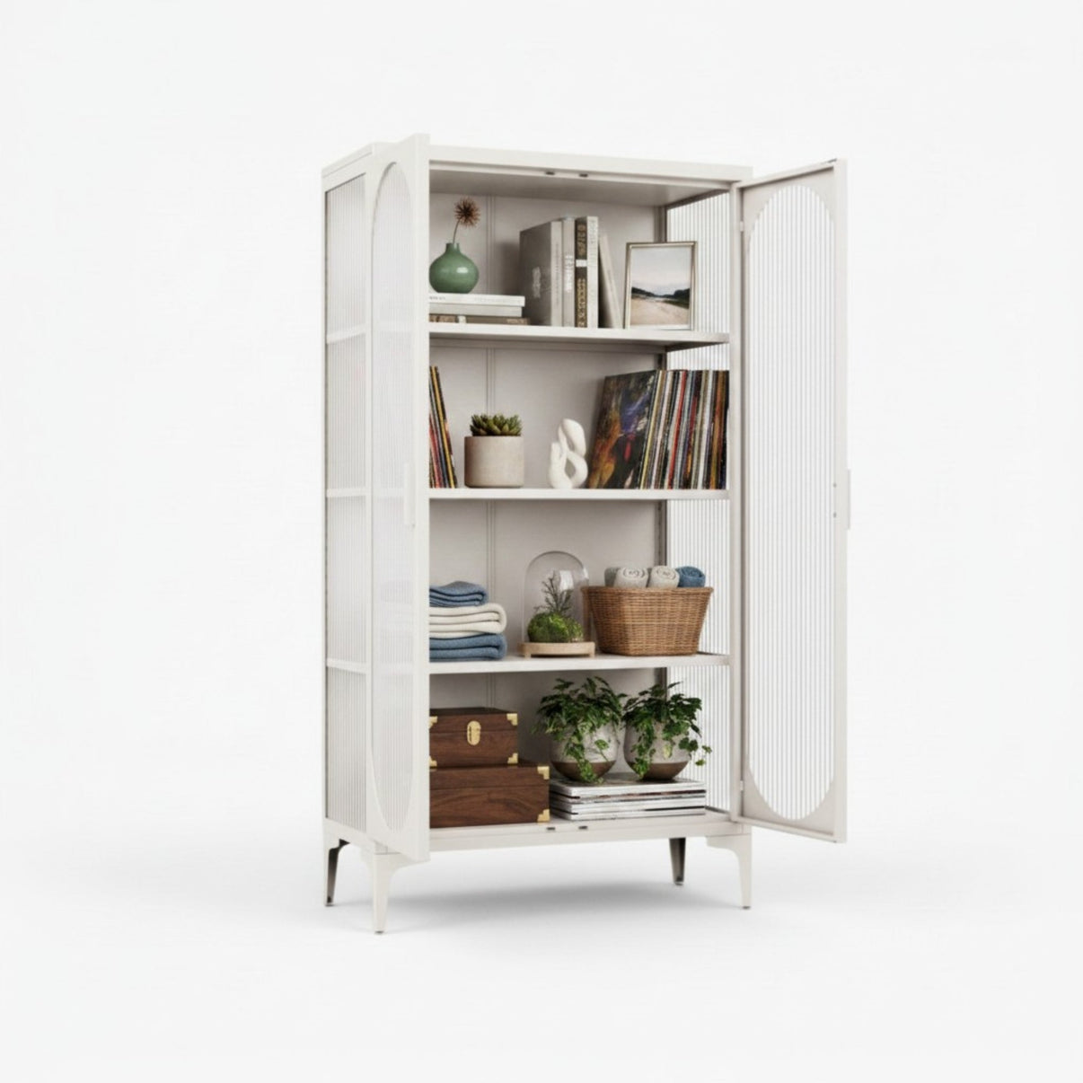 Vitrina alta 2 puertas 4 niveles línea Cream GS-YW2-1500