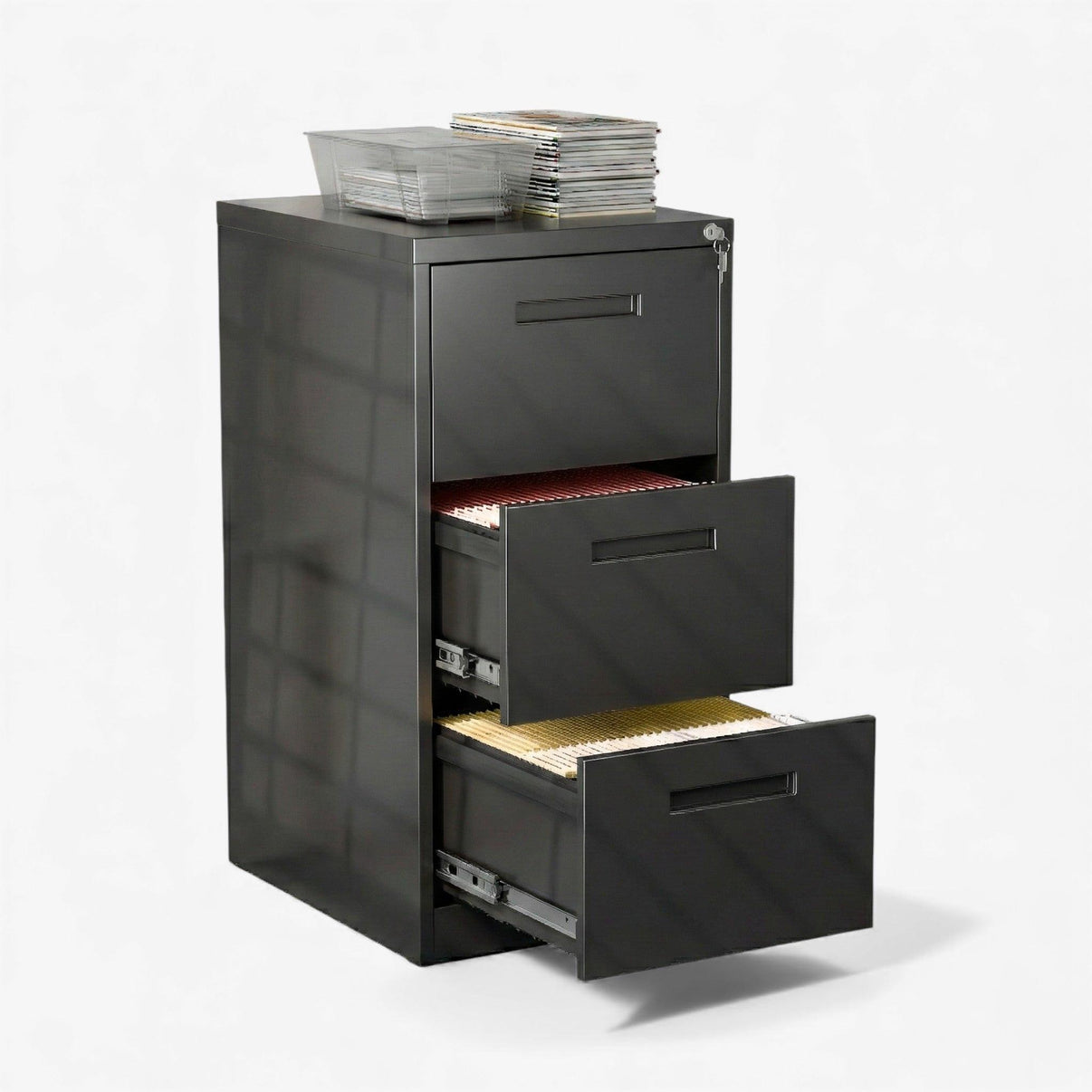 Kardex metálico 3 cajones - black.
