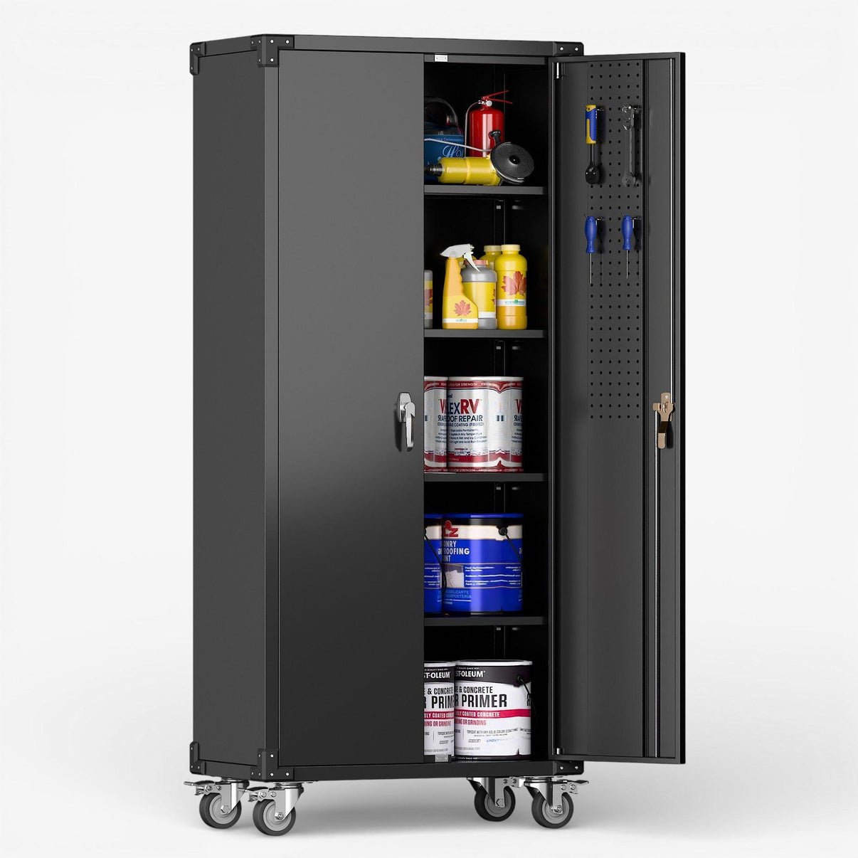 Gabinete metalico alto 5 niveles porta herramientas - black TC-01.