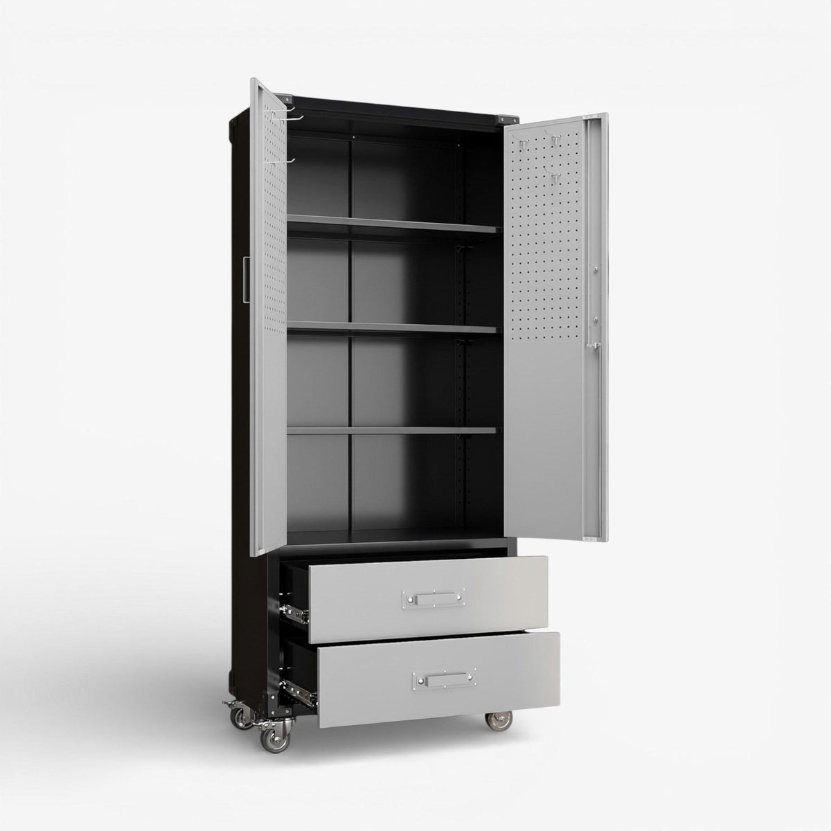 Gabinete metalico dos puertas dos cajones - black & gray TC-03.