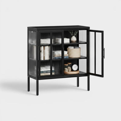 Vitrina baja 2 puertas 3 niveles línea Black SC-DC-F006