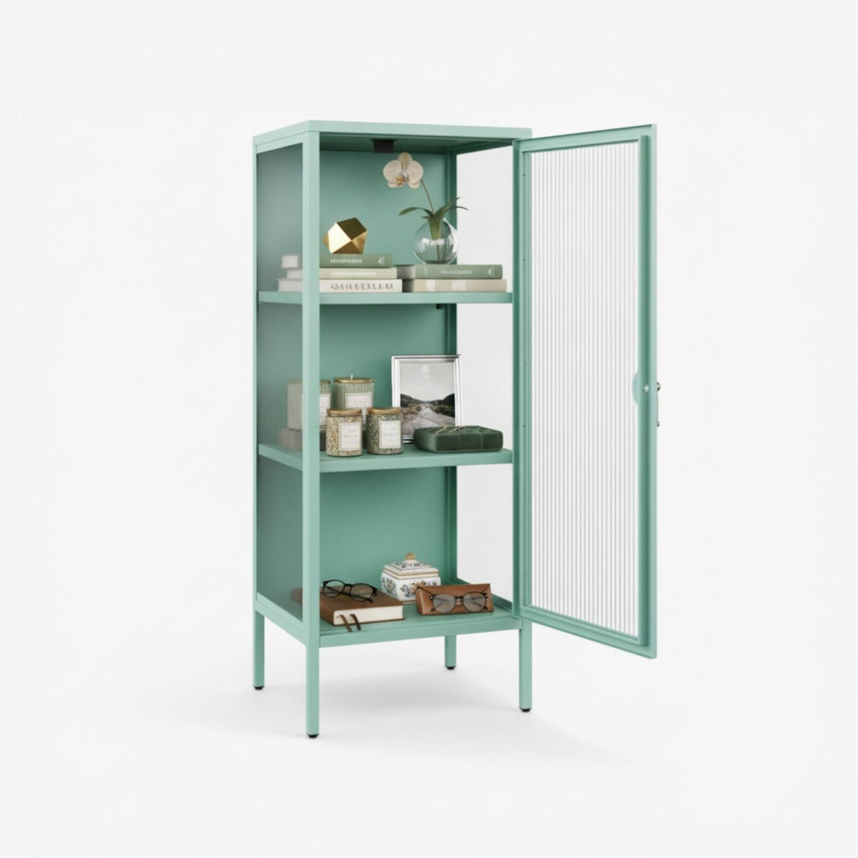 Vitrina 1 puerta 3 niveles línea Mint SC-DC-H003