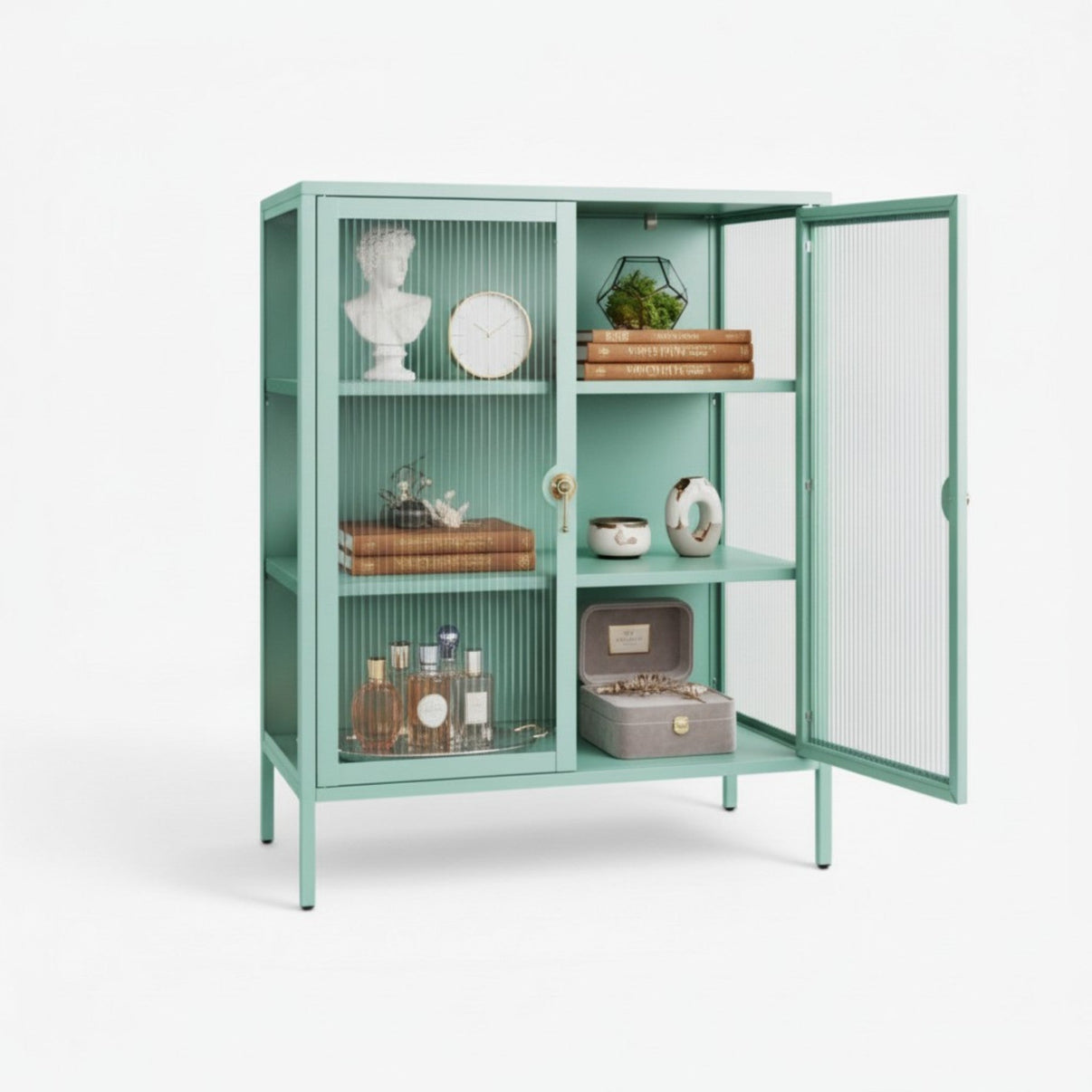 Vitrina baja 2 puertas 3 niveles línea Mint SC-DC-H004