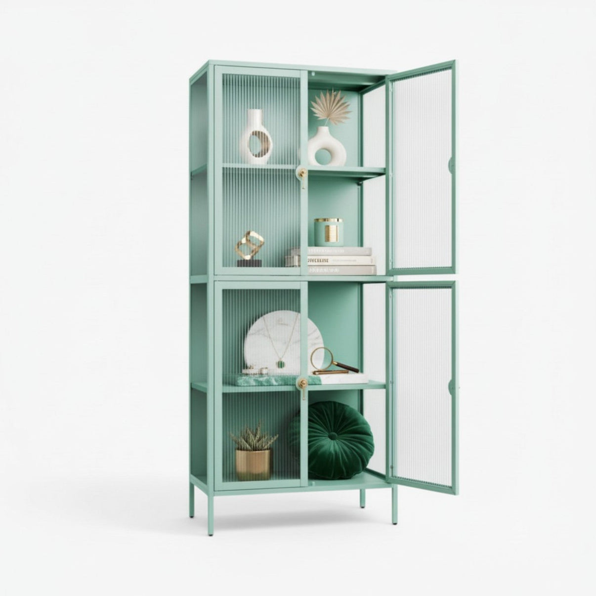 Vitrina alta 4 puertas 4 niveles línea Mint SC-DC-H006