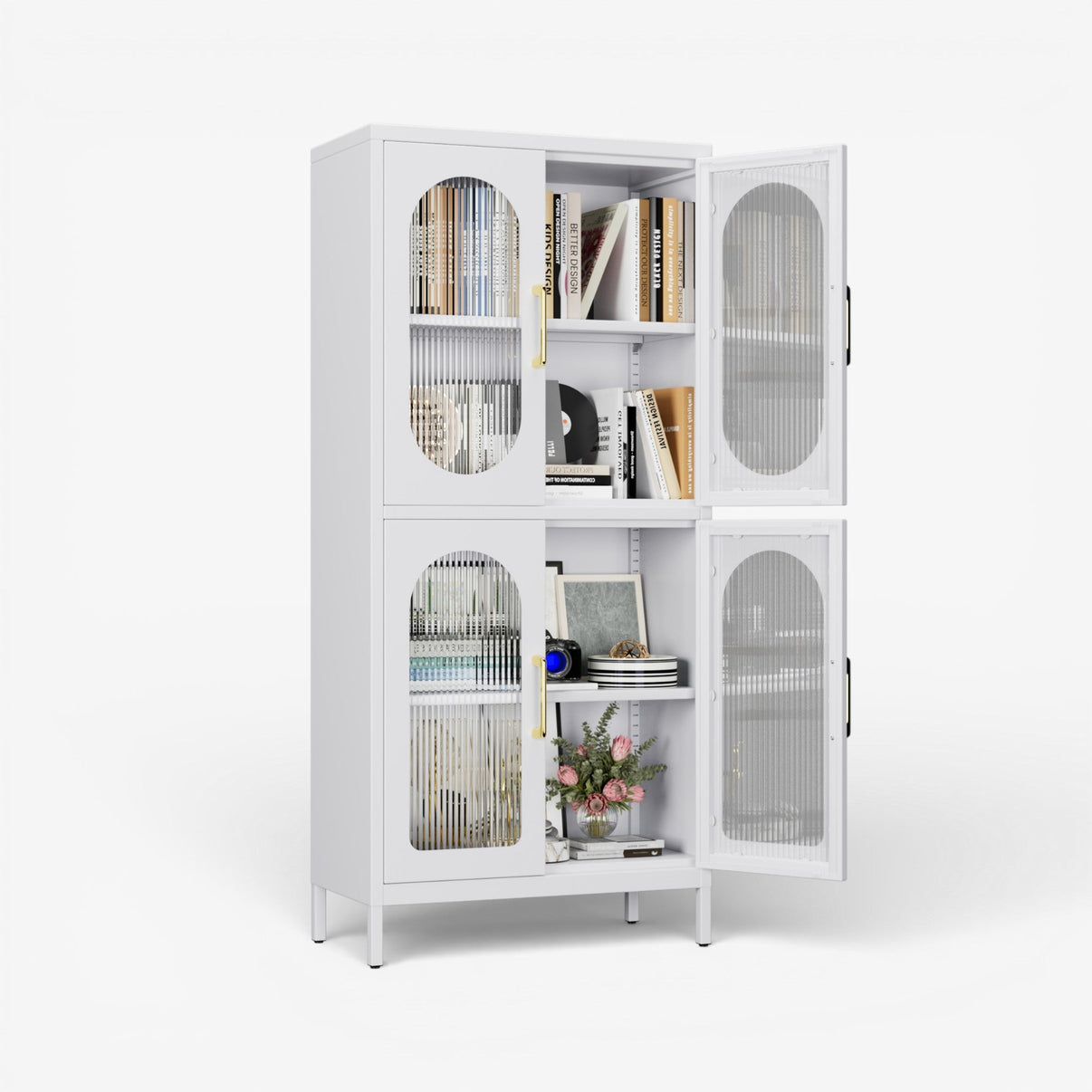 Mueble vitrina 4 puertas línea white YXG-02