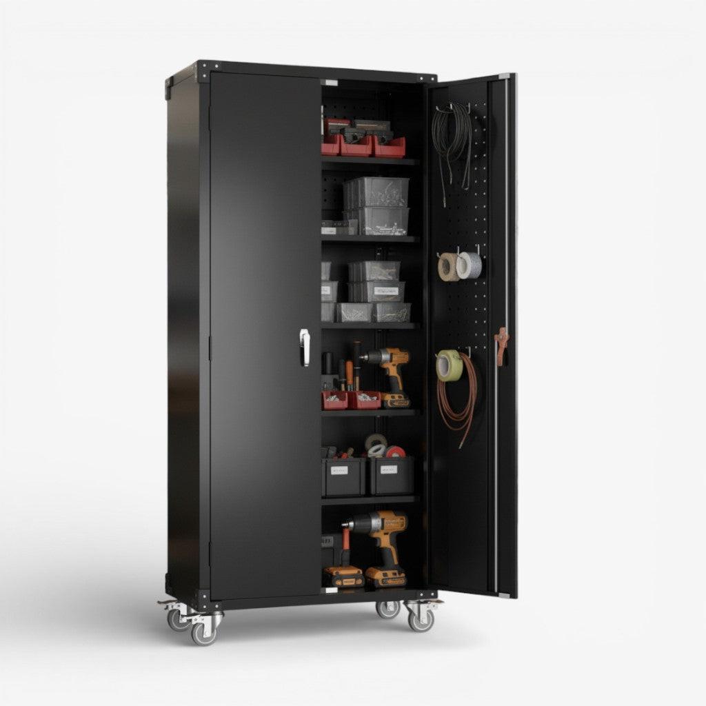 Gabinete metálico alto 5 niveles accs. panel de herramienta - black TC-02.