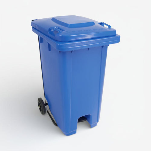 Contenedor de basura con pedal central 120 litros.